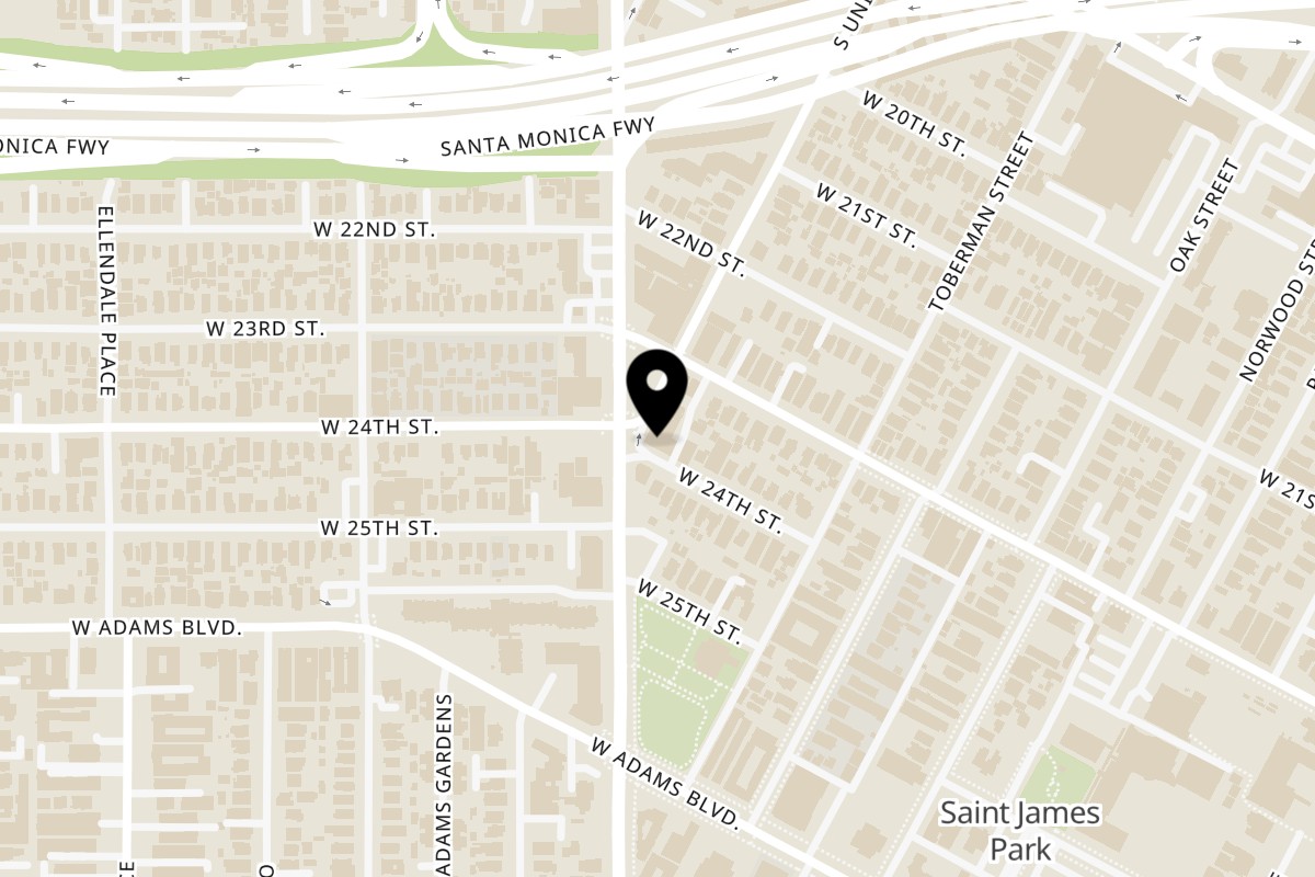 Map showing the location of Nature's Brew by Bacari on 2316 S Union Ave in Los Angeles